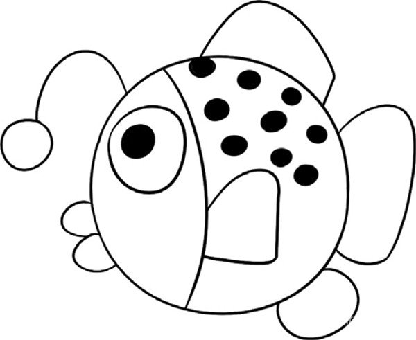 圆形小蝌蚪的画法简笔画图片