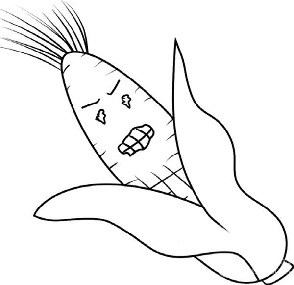 玉米的画法儿童简笔画图片
