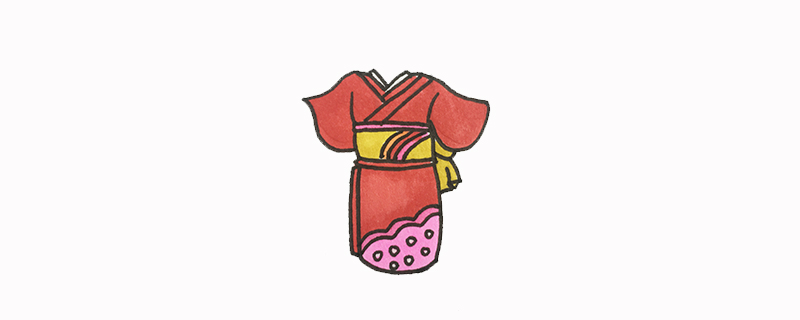 美丽的日本和服简笔画