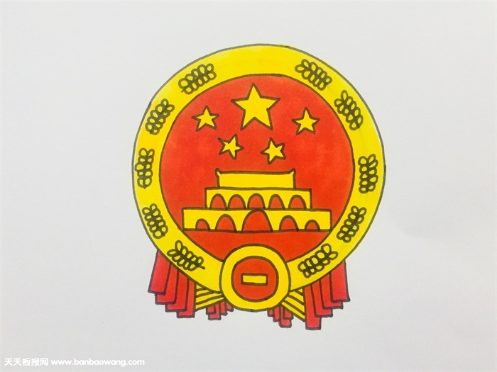 小学生中国的国徽怎么画简笔画