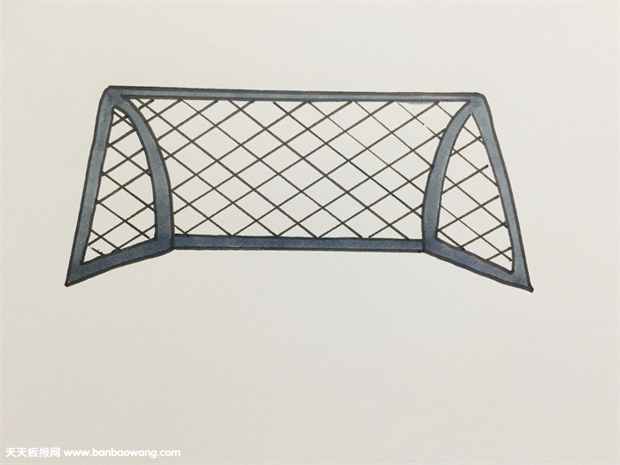 漂亮的足球门怎么画简笔画