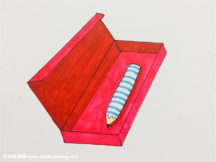 最简单的铅笔盒怎么画
