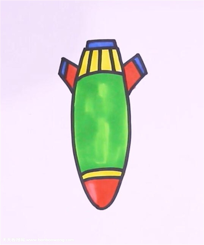 儿童导弹火箭简笔画