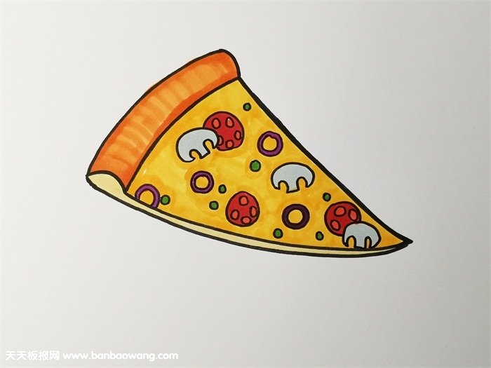 一年级的披萨怎么画一步一步