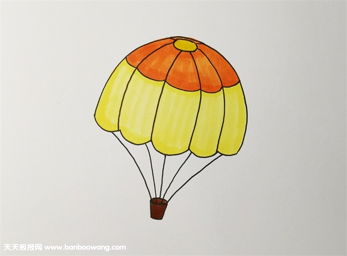 儿童降落伞简笔画画法