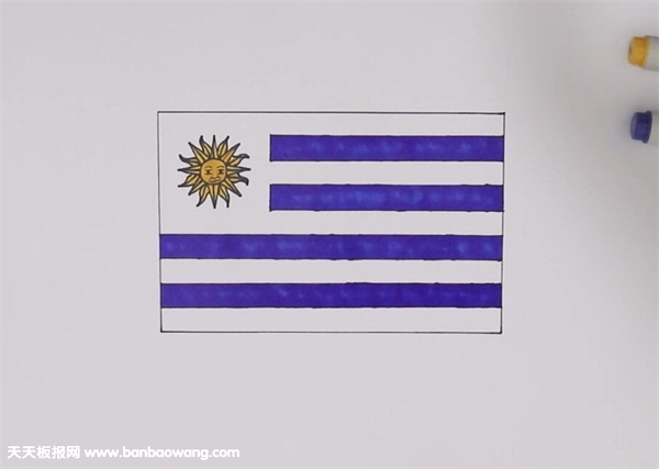 乌拉圭国旗怎么画