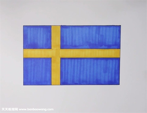 瑞典的国旗怎么画