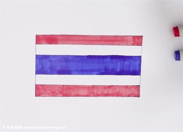 泰国国旗怎么画简笔画
