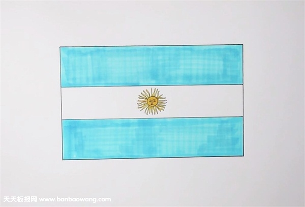 阿根廷国旗儿童简笔画