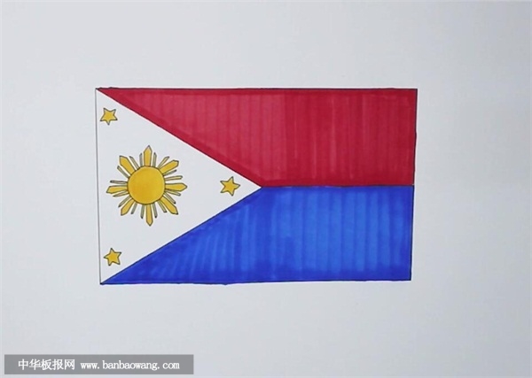 菲律宾国家国旗怎么画
