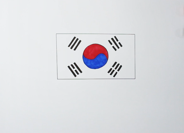 韩国国旗怎么画简笔画