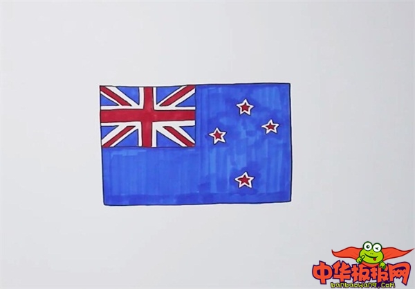 简单漂亮新西兰国旗儿童画