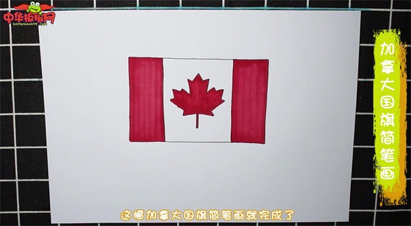加拿大国旗简笔画步骤画法