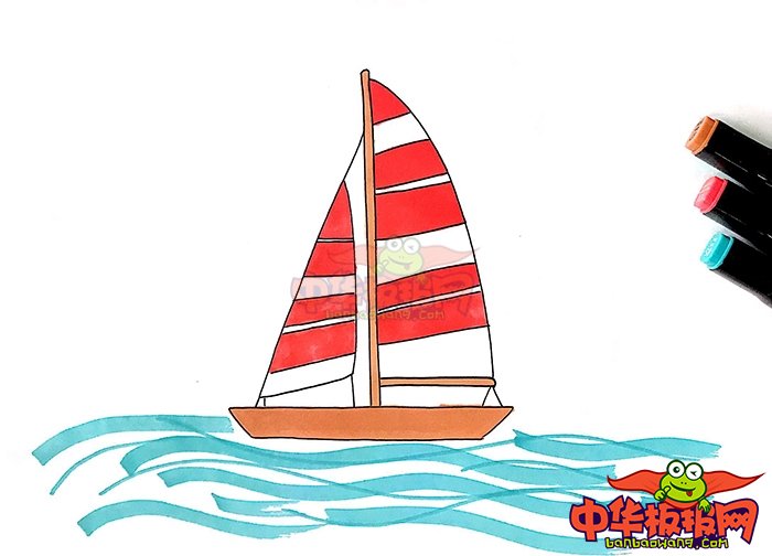 一条帆船简笔画怎么画