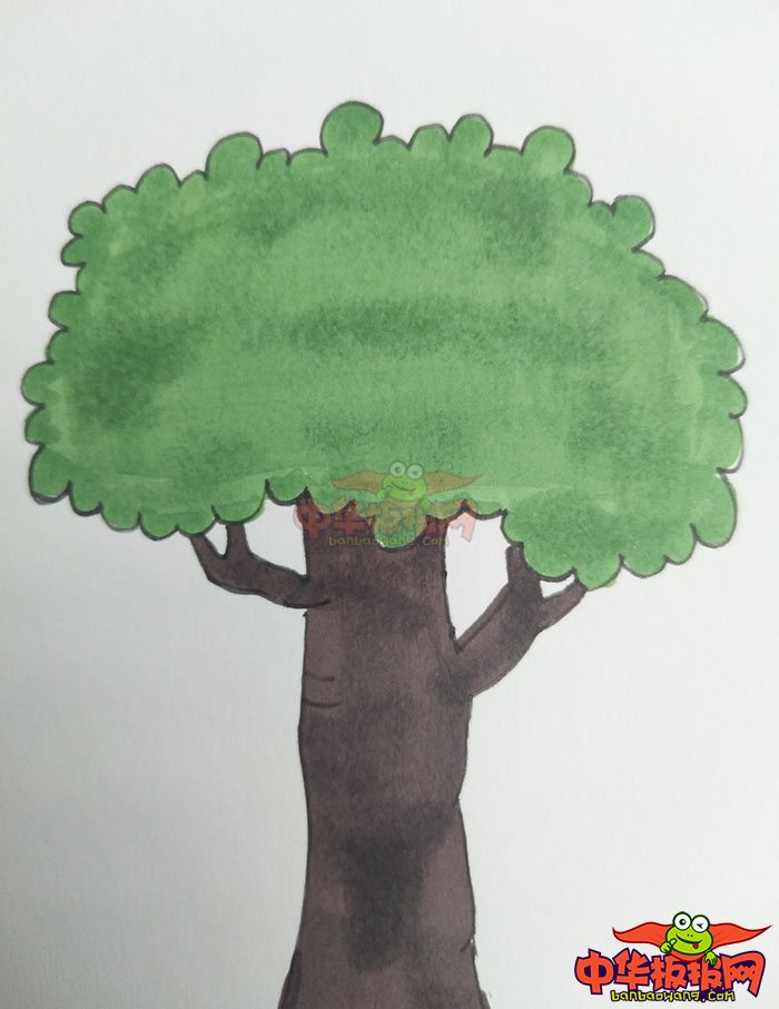 画一个简单漂亮的大树带颜色