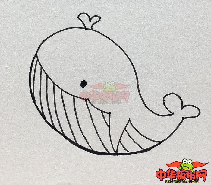 可爱简单好看的小鲸鱼简笔画