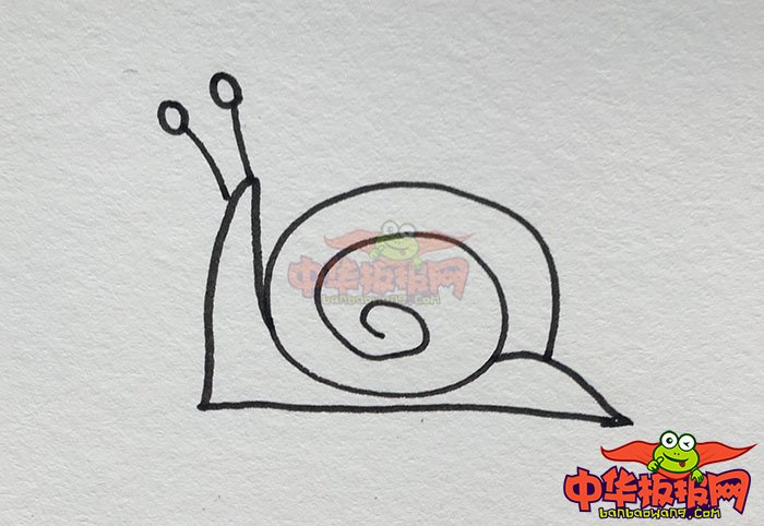 最简单蜗牛简笔画画法