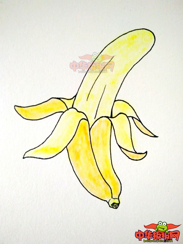 一根剥开皮香蕉简笔画怎么画