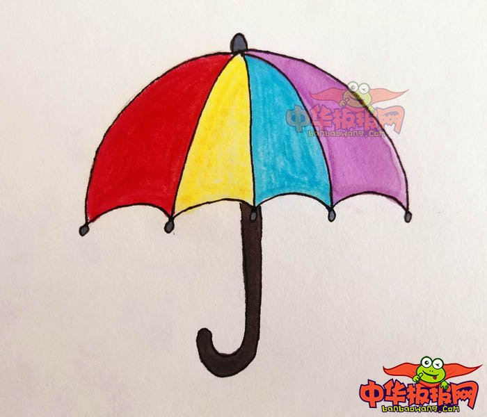 幼儿园雨伞简笔画彩色