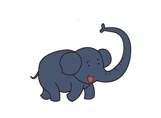儿童画大象的简单画法