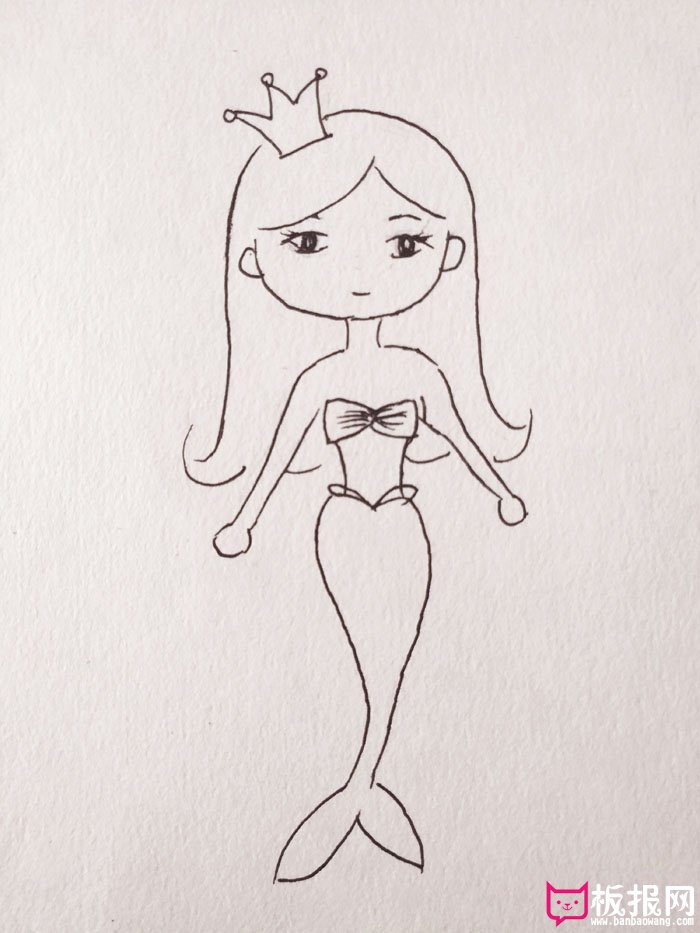 一步一步教我画美人鱼公主要简单