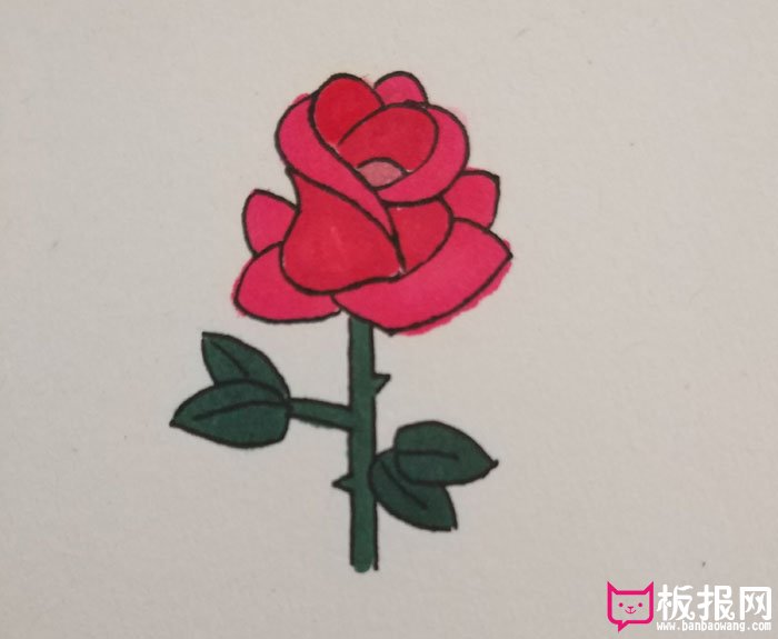 画非常简单的玫瑰花