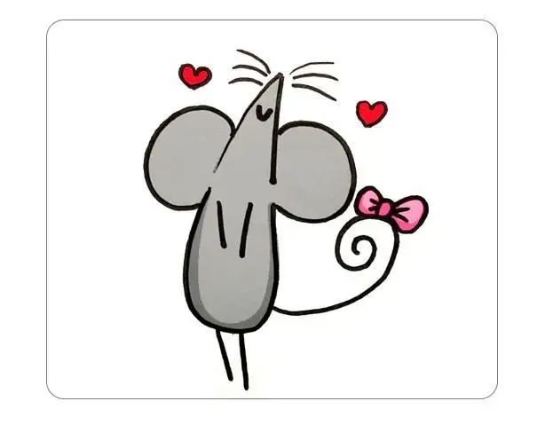 超可爱小老鼠简笔画带颜色
