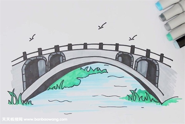 三年级画赵州桥简笔画