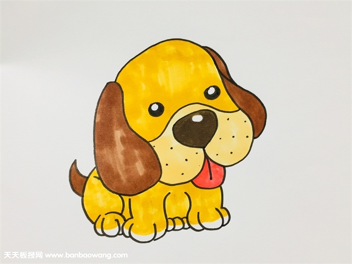 画一只可爱小狗简笔画