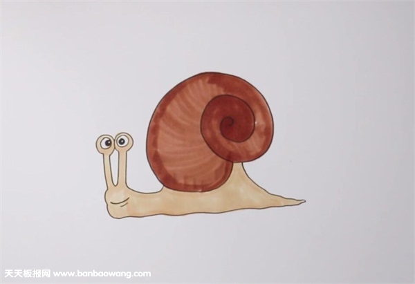 儿童画蜗牛的简单画法