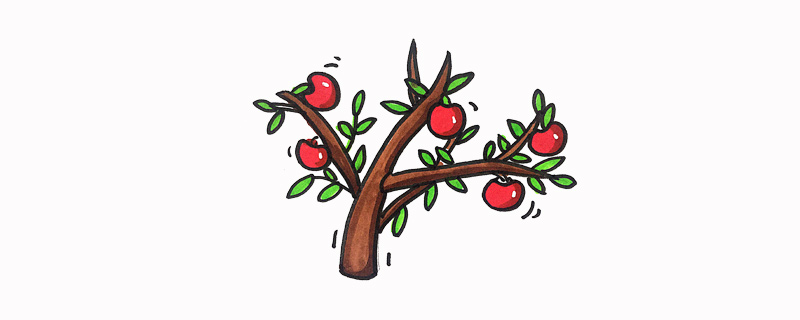 苹果树怎么画一步一步教