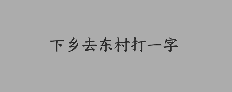 下乡去东村打一字是什么字