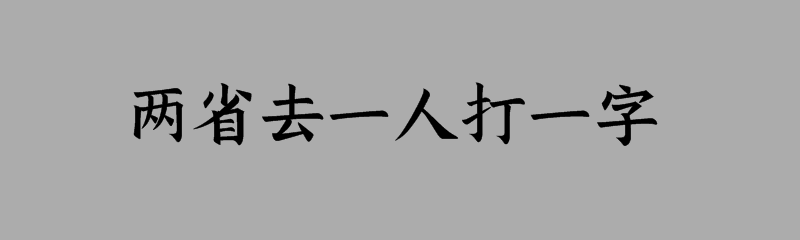 两省去一人打一字谜底