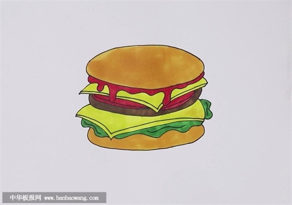 简笔汉堡包的画法