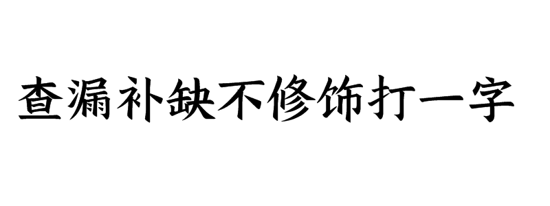 查漏补缺不修饰打一字谜底是什么字