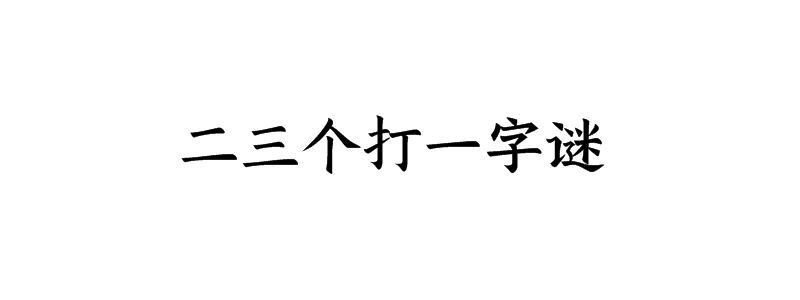 二三个打一字谜底解释