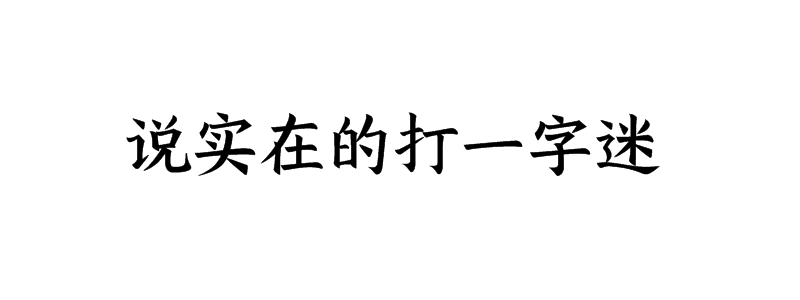 说实在的打一字迷