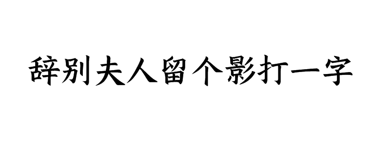 辞别夫人留个影打一字迷