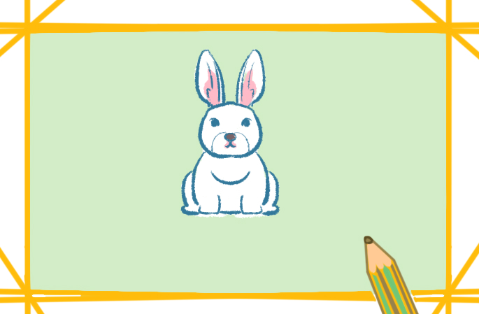 小白兔子简笔画彩色
