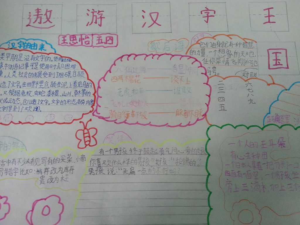 五年级关于汉字的手抄报图片