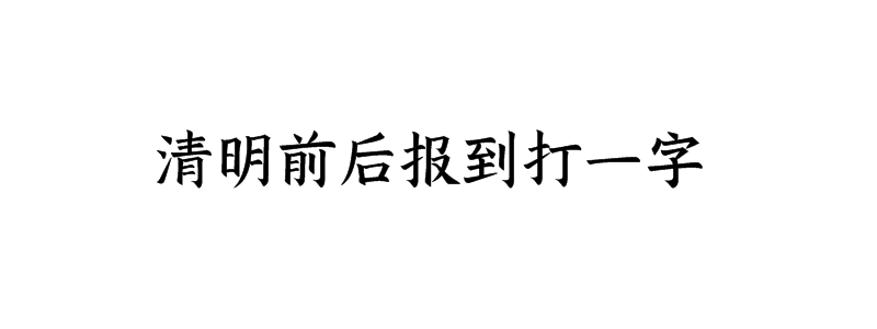 清明前后报到打一字迷