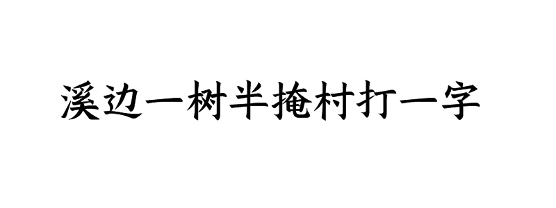 溪边一树半掩村打一字谜底