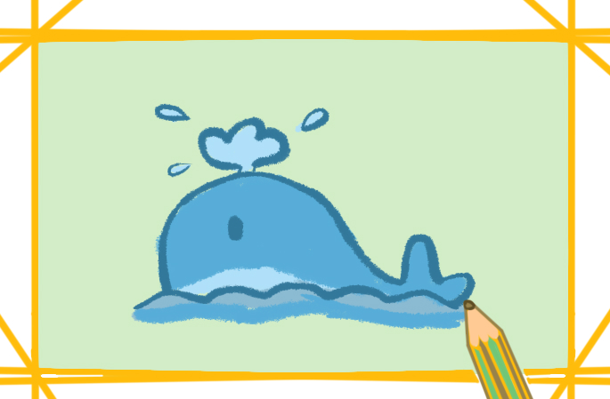 如何画一只蓝鲸
