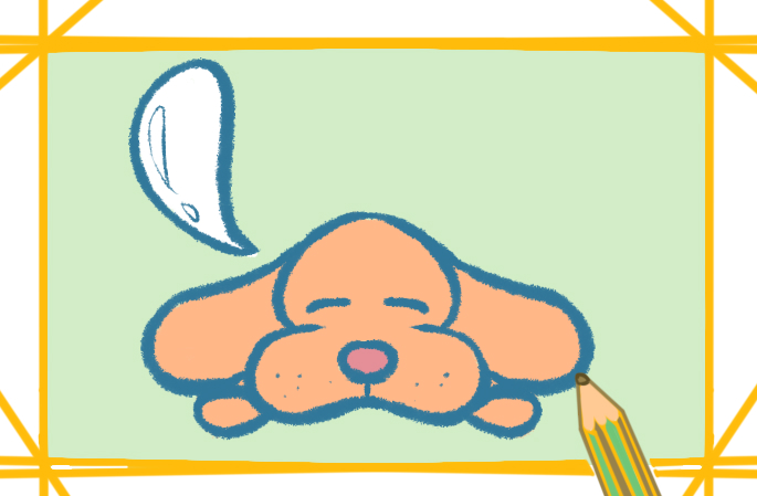 小狗趴着睡觉简笔画
