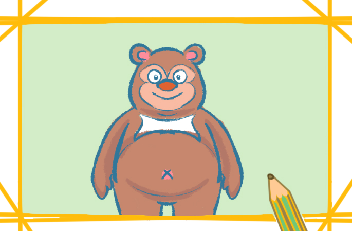 一只站着的棕熊简笔画怎么画