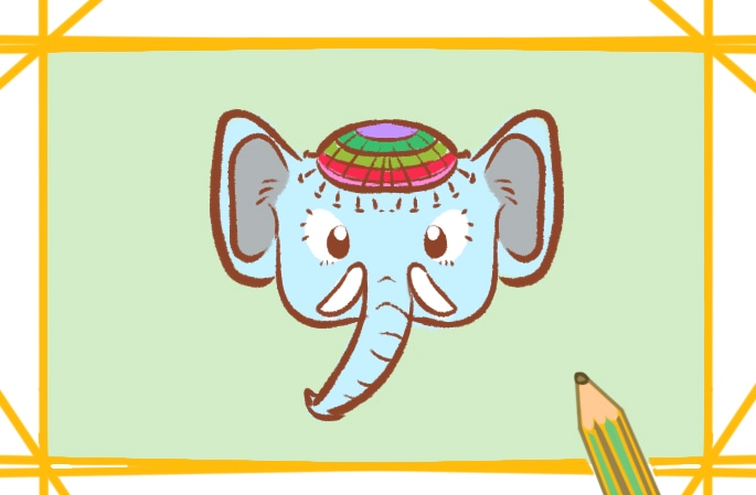 最简单可爱大象头怎么画