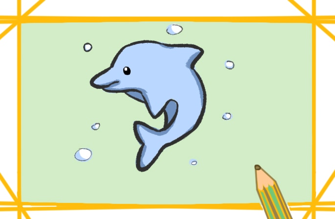 幼儿海豚简笔画