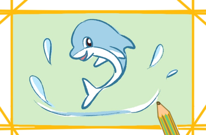 海豚跳出水面的简笔画怎么画