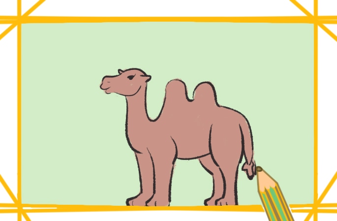 儿童画沙漠骆驼简笔画