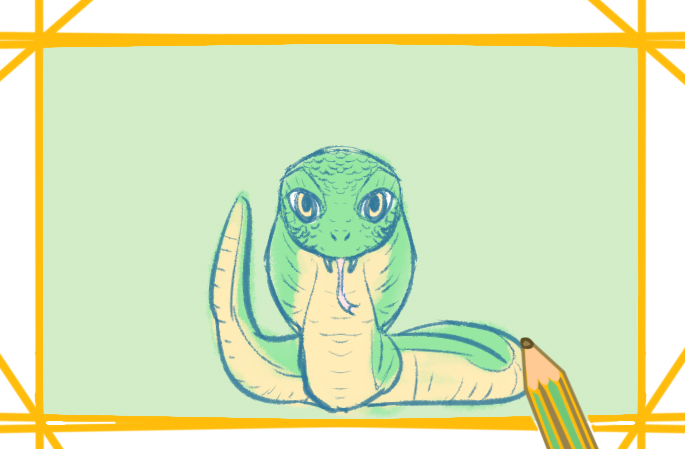 可怕蛇的彩色简笔画图
